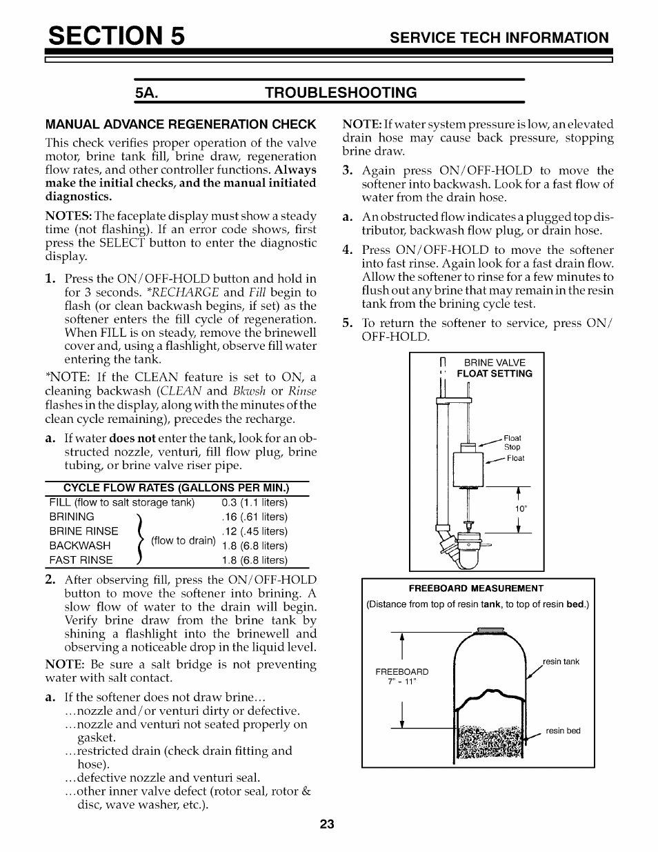 Troubleshooting, Manual advance regeneration check | Kenmore 625.3486 User Manual | Page 23 / 32