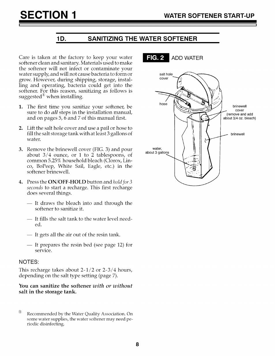 Sanitizing the water softener | Kenmore 625.3486 User Manual | Page 8 / 32