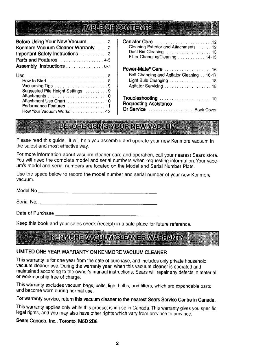 It’№nm6re.vaddum'cleaner | Kenmore 116.23637C User Manual | Page 2 / 21