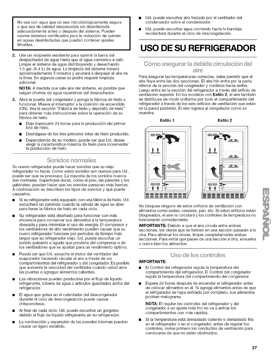 Uso de su refrigerador | Kenmore 2318589 User Manual | Page 37 / 84