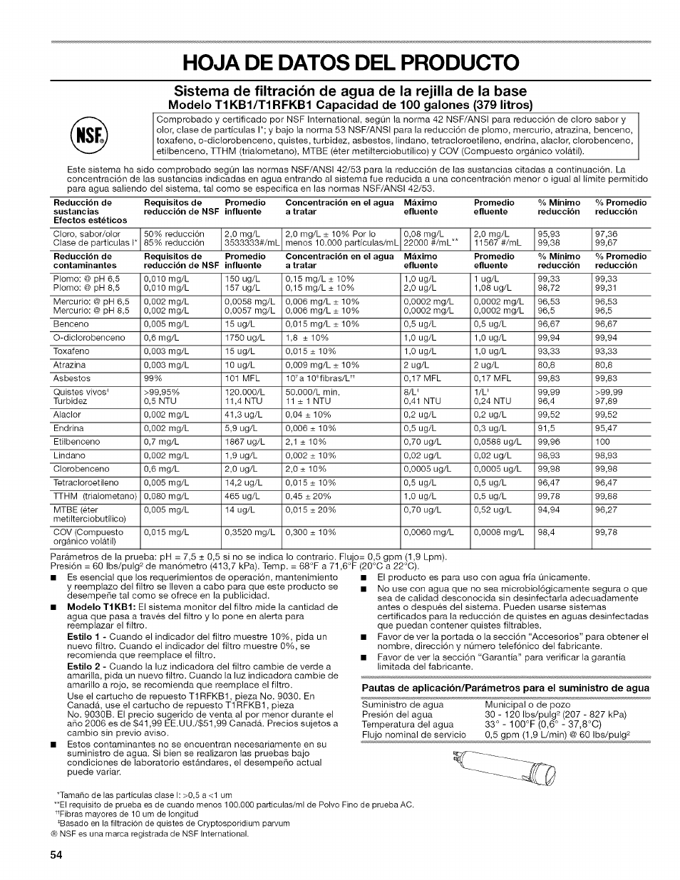 Hoja de datos del producto | Kenmore 2318589 User Manual | Page 54 / 84