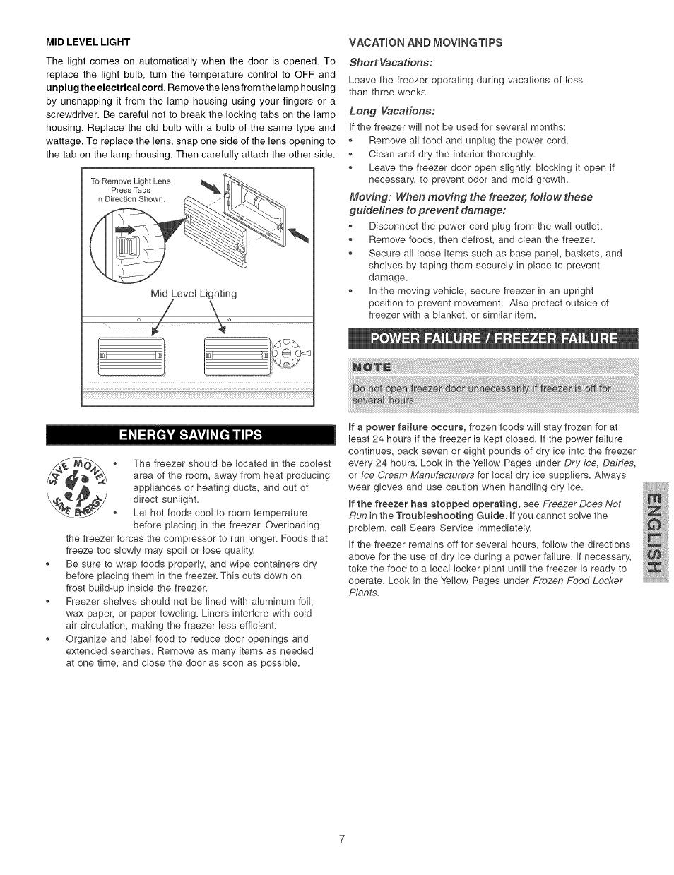 Energy saving tips | Kenmore ELITE 44733 User Manual | Page 7 / 11