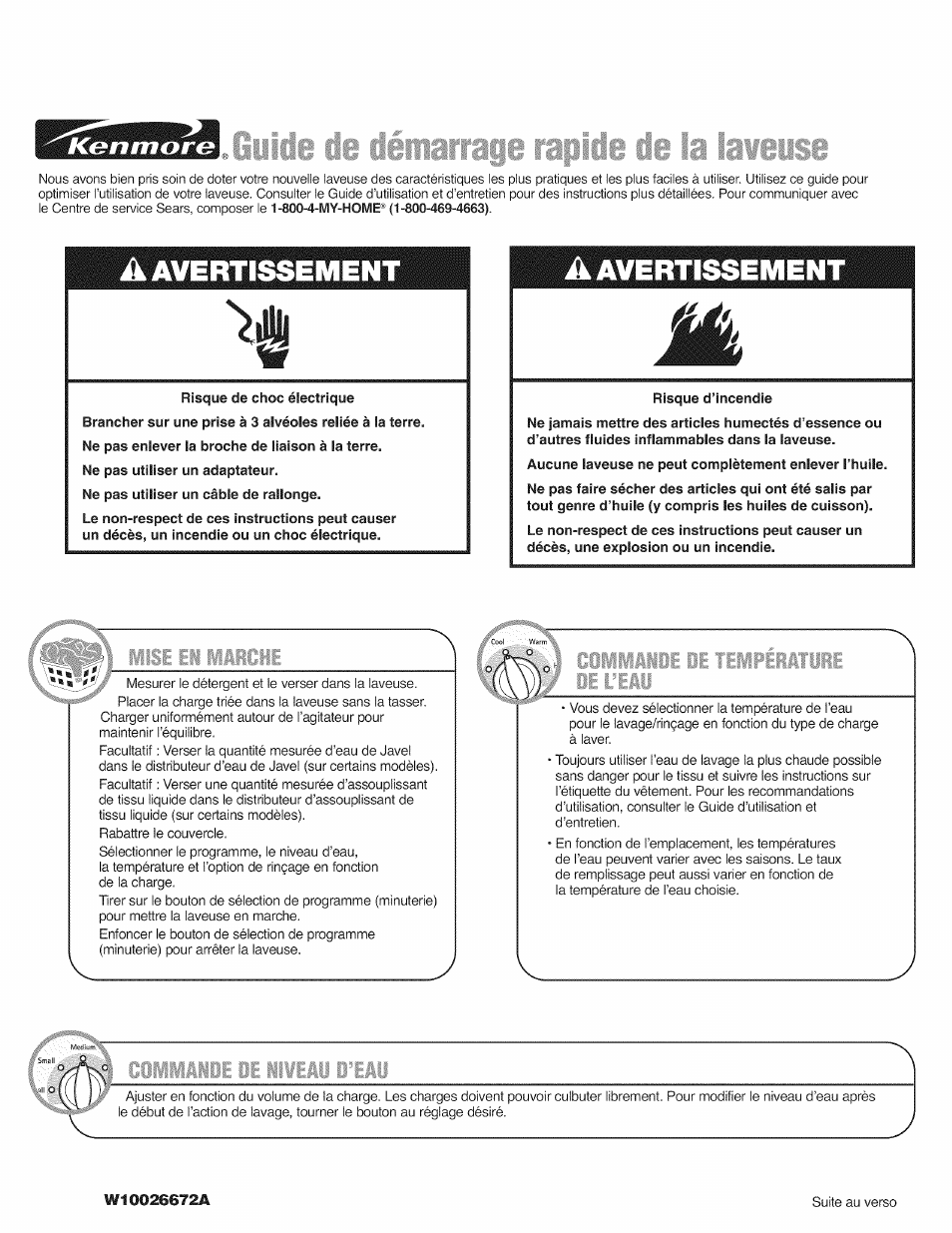 A avertissement, A avertissement ü | Kenmore 110.2953* User Manual | Page 3 / 6