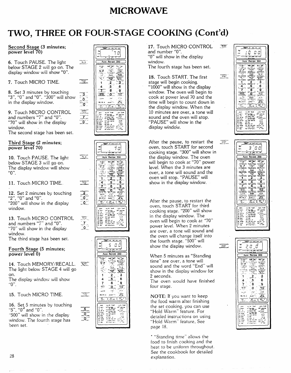 Two, three or four-stage cooking (cont’d) | Kenmore Microwave Oven User Manual | Page 28 / 60