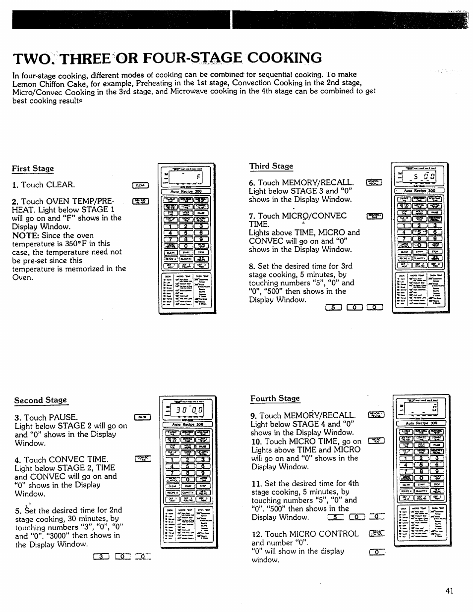 Two. three or four-stage cooking | Kenmore Microwave Oven User Manual | Page 41 / 60