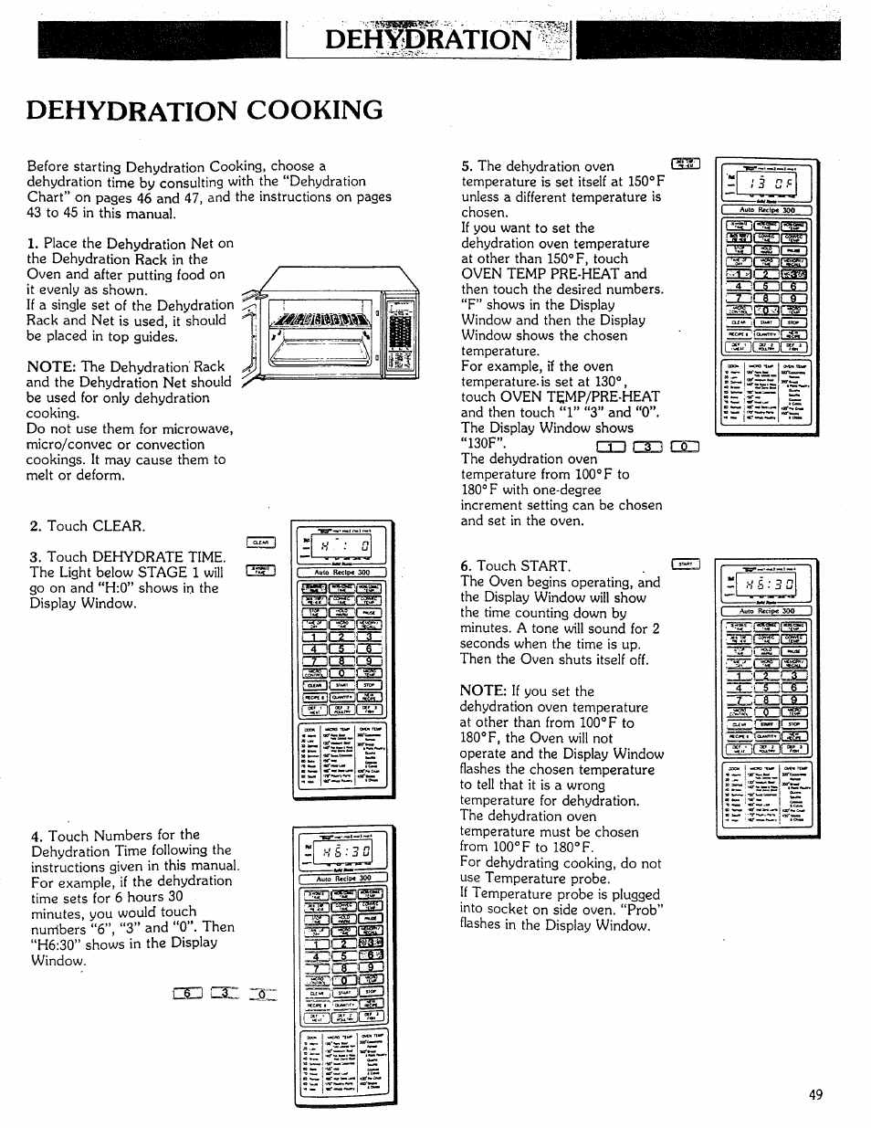 Deh^ration dehydration cooking | Kenmore Microwave Oven User Manual | Page 49 / 60