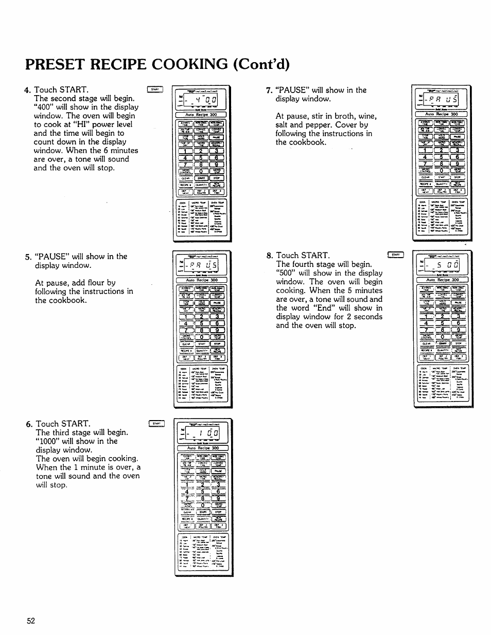 Preset recipe cooking (cont’d), M fern | Kenmore Microwave Oven User Manual | Page 52 / 60