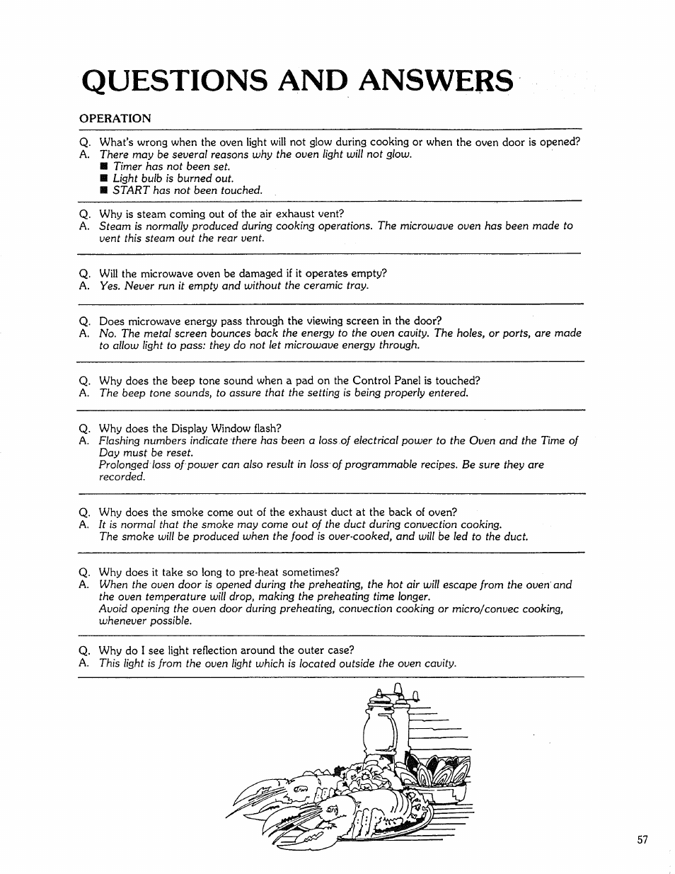 Questions and answers | Kenmore Microwave Oven User Manual | Page 57 / 60