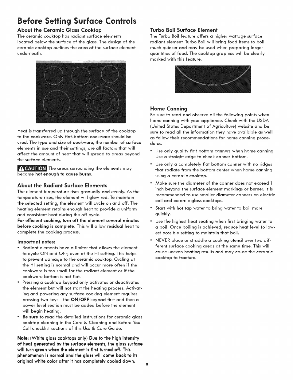 Before setting surface controls | Kenmore ELITE 790.4107 User Manual | Page 9 / 40