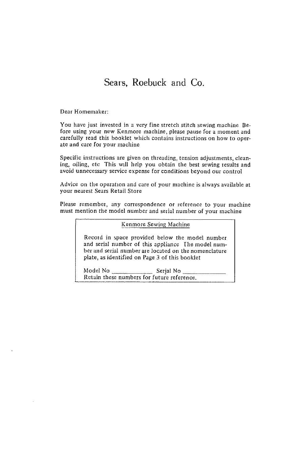 Sears, roebuck and co | Kenmore 1232 User Manual | Page 2 / 44