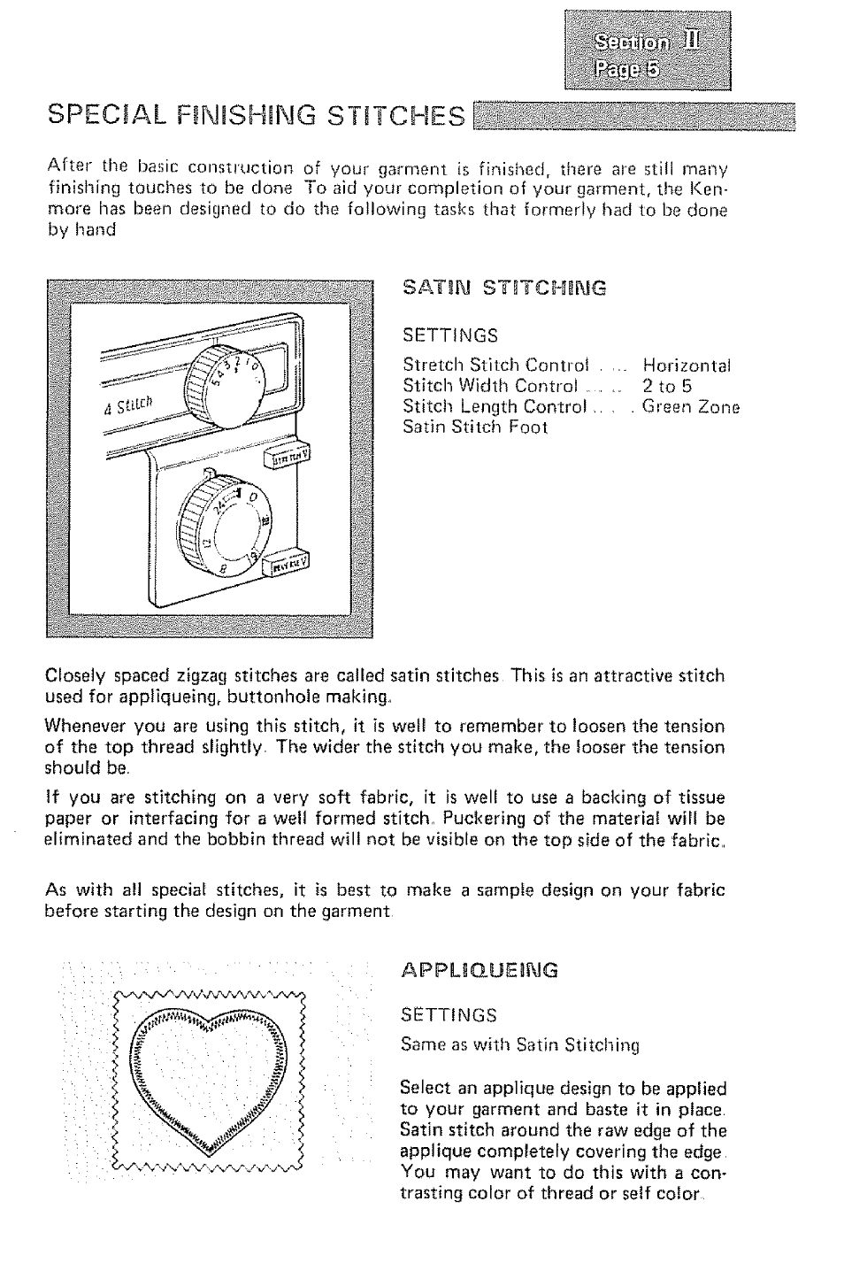 Special fiwishiinjg stitches | Kenmore 1232 User Manual | Page 27 / 44