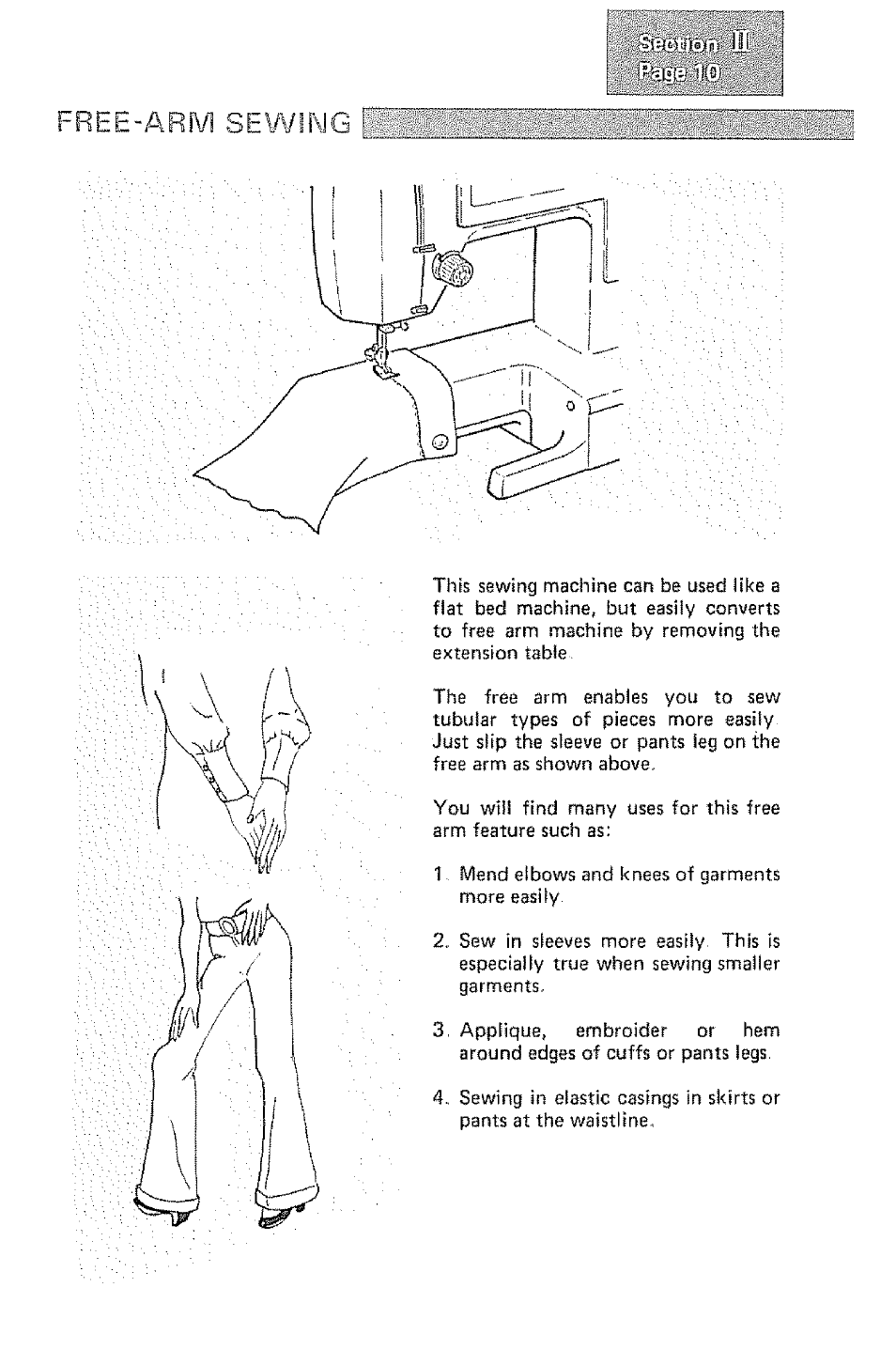 Free-arm sewiwg | Kenmore 1232 User Manual | Page 33 / 44