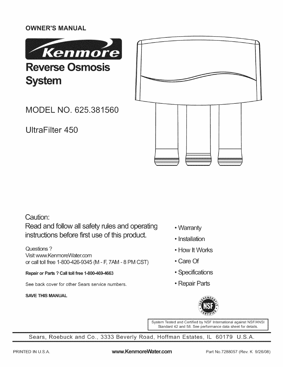 Kenmore 625.38156 User Manual | 28 pages