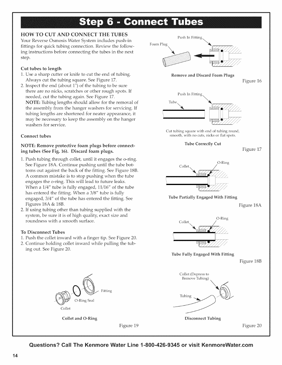 Step 6 - connect tubes | Kenmore 625.38156 User Manual | Page 14 / 28