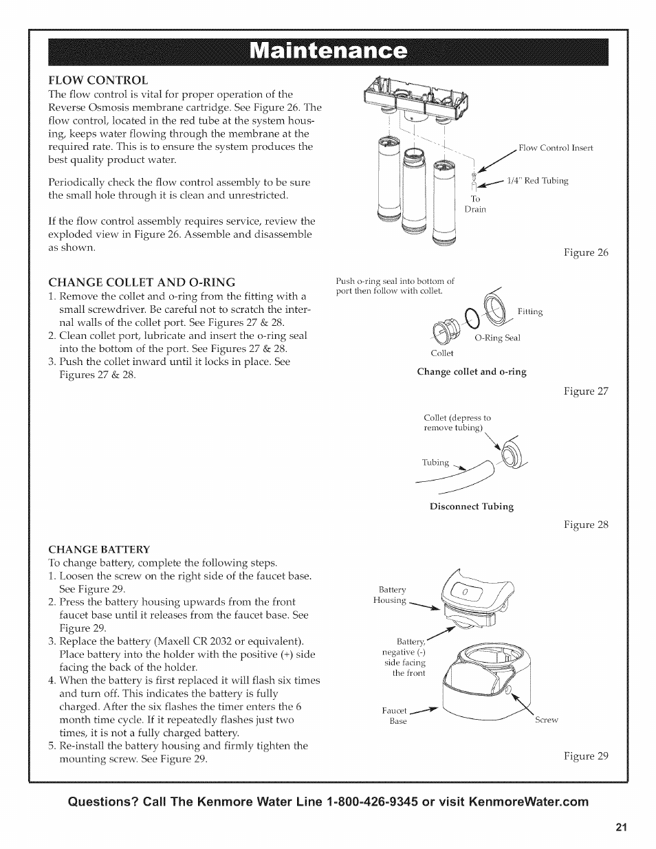 Change collet and o-ring, Maintenance | Kenmore 625.38156 User Manual | Page 21 / 28