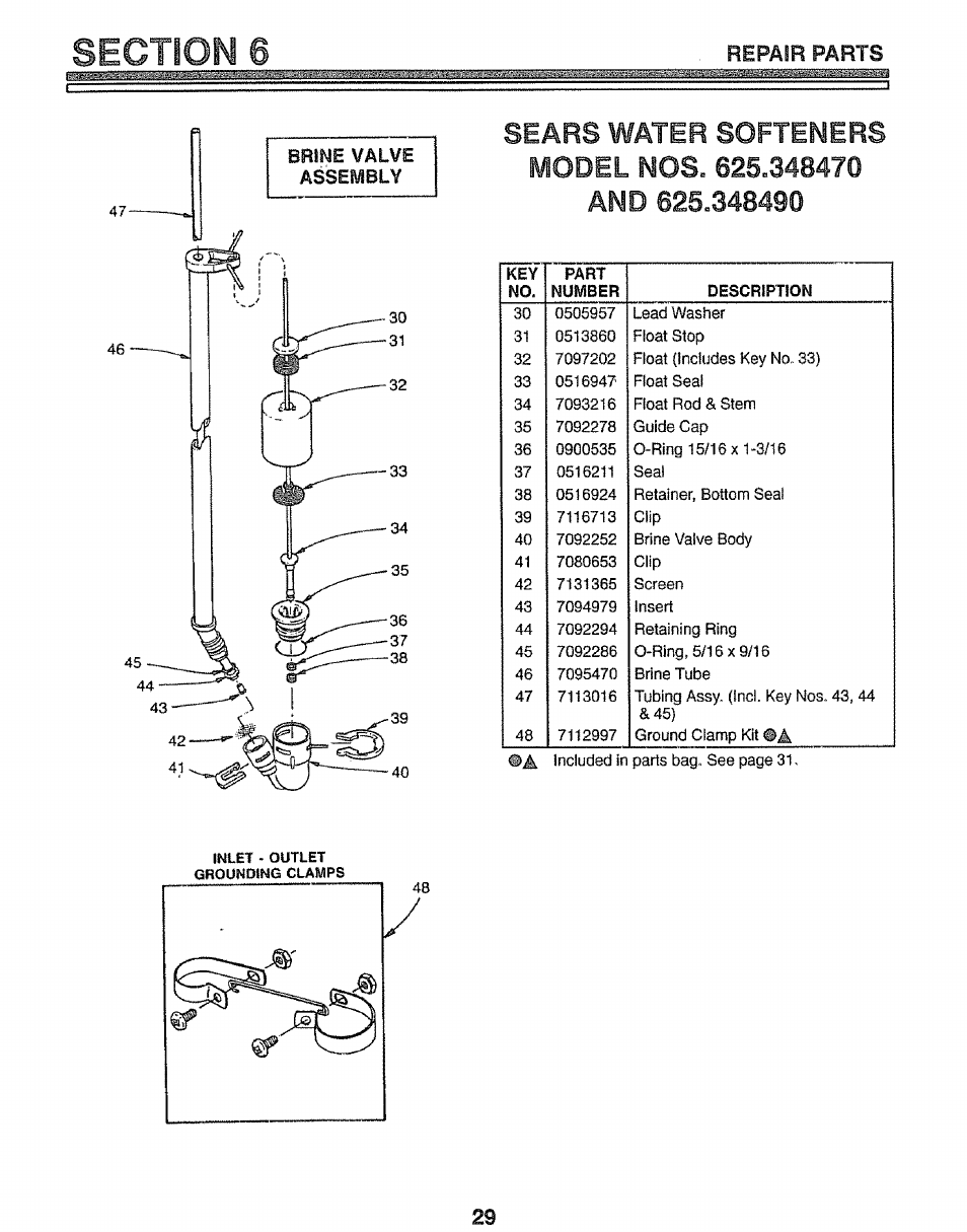 Repair parts | Kenmore 625.34847 User Manual | Page 29 / 32