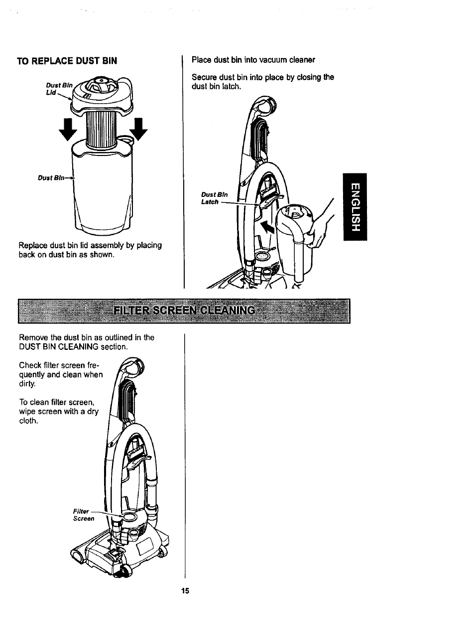 Kenmore ASPIRADORA 116.34728 User Manual | Page 15 / 44