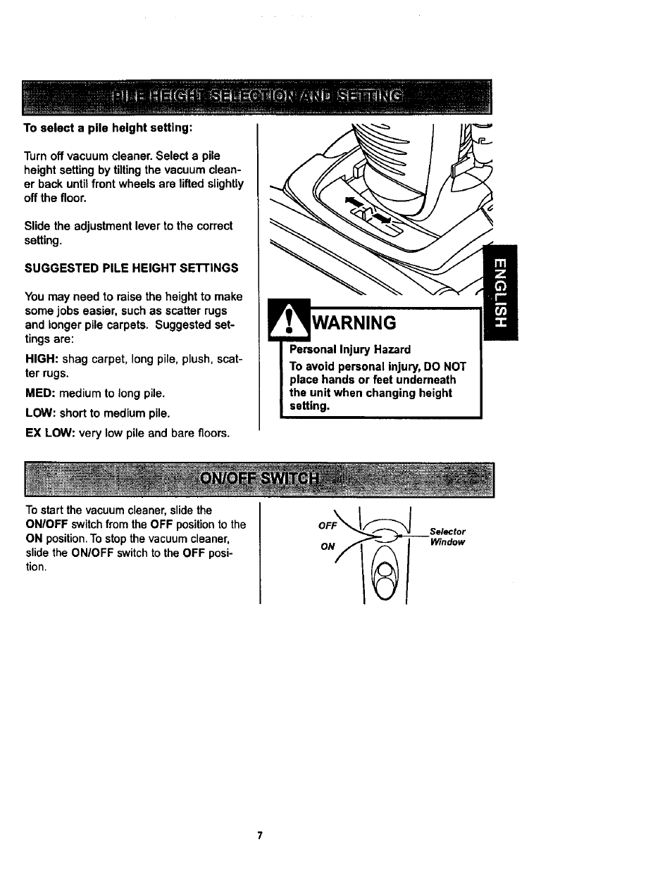 Kenmore ASPIRADORA 116.34728 User Manual | Page 7 / 44