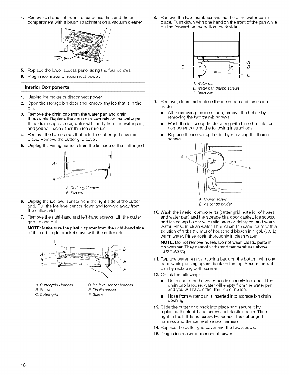 Interior components | Kenmore 10689489997 User Manual | Page 10 / 40