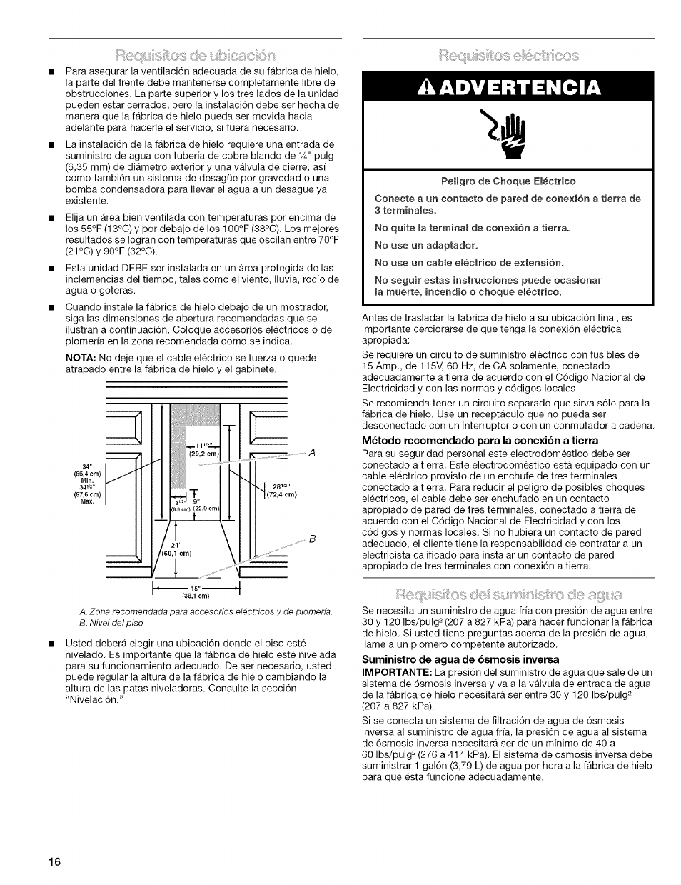 A advertencia | Kenmore 10689489997 User Manual | Page 16 / 40