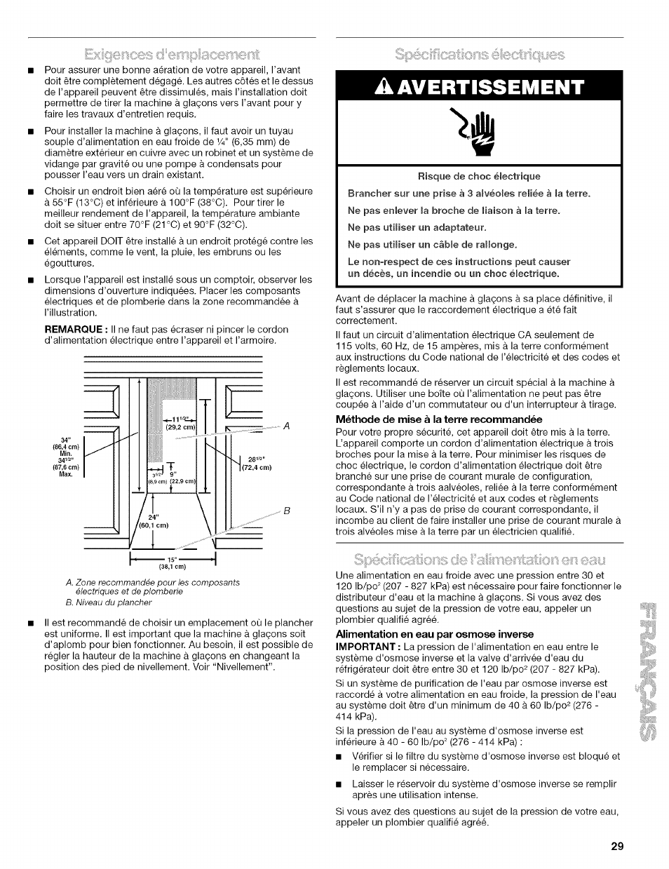 A avertissement | Kenmore 10689489997 User Manual | Page 29 / 40