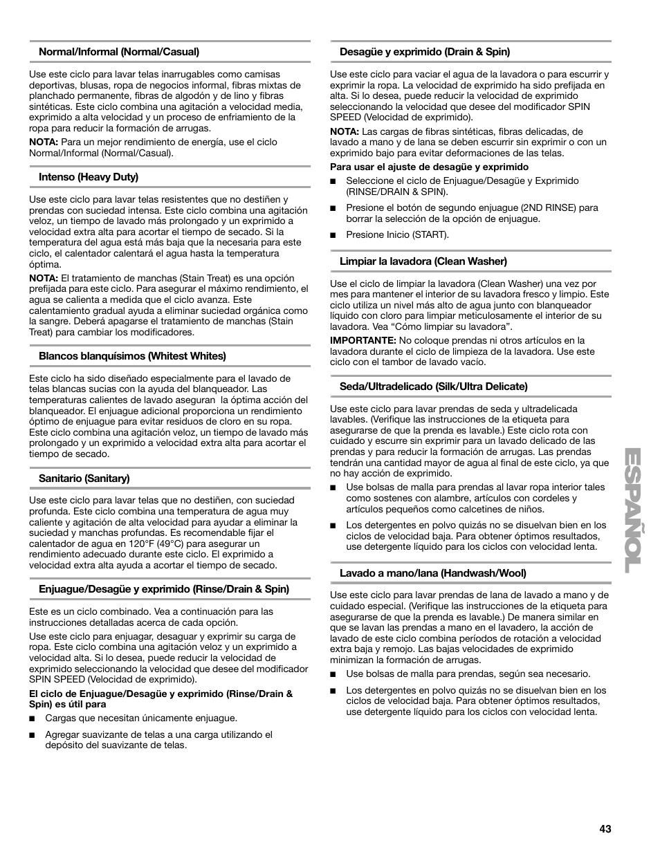 Kenmore ELITE HE5T User Manual | Page 43 / 80