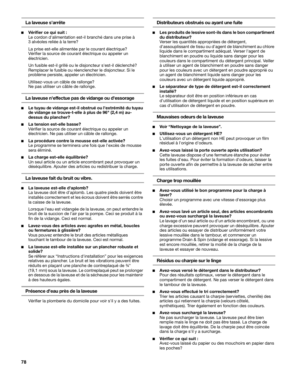 Kenmore ELITE HE5T User Manual | Page 78 / 80