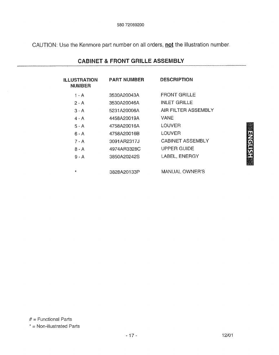 Kenmore 580. 72089 User Manual | Page 17 / 40