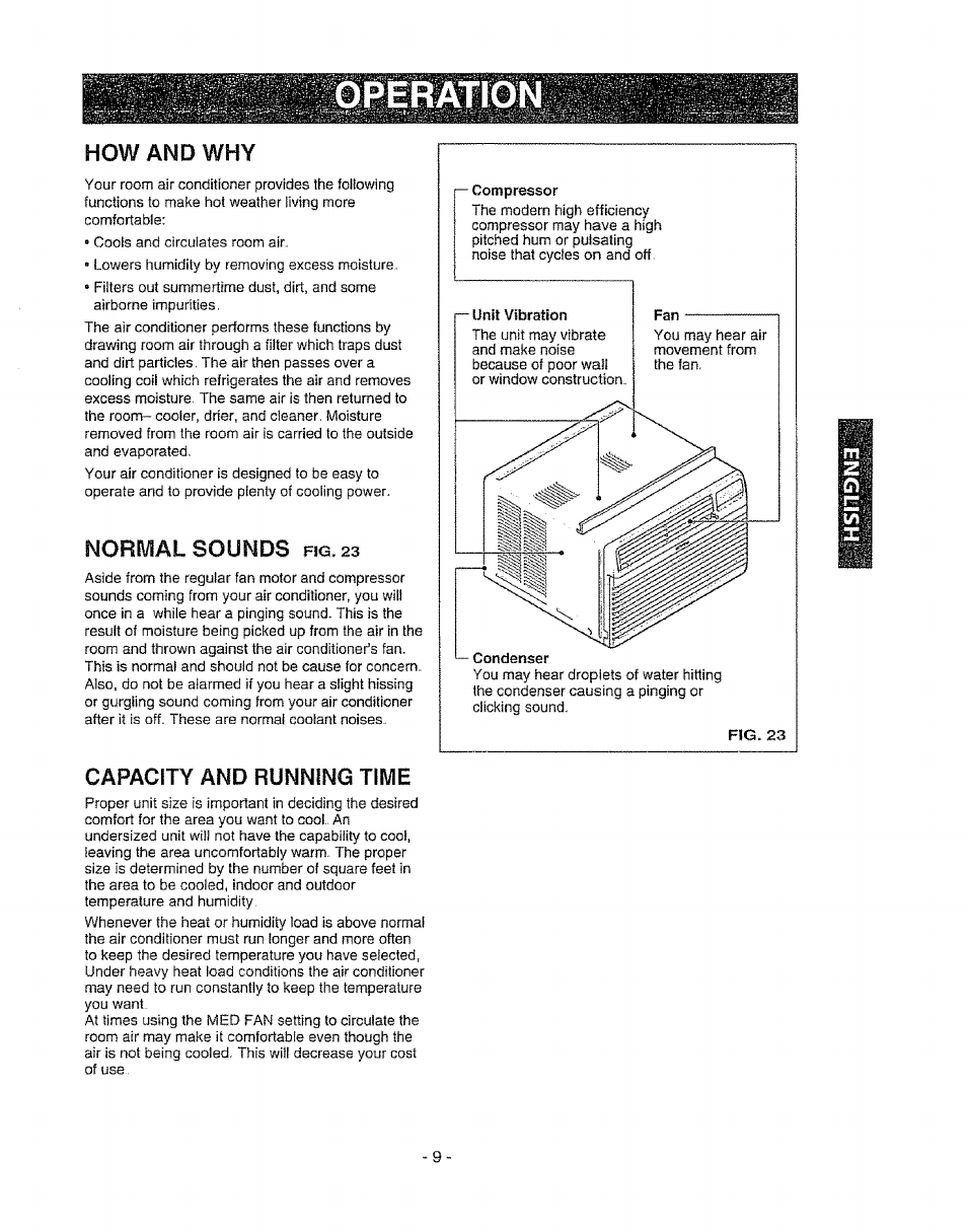 How änd why, Noriviäl sounds fig, Capacity and running time | Noriviäl sounds | Kenmore 580. 72089 User Manual | Page 9 / 40