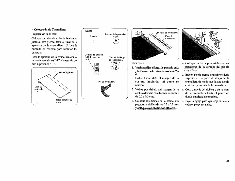 Colocación de cremallera | Kenmore Sewing Machine User Manual | Page 49 / 92