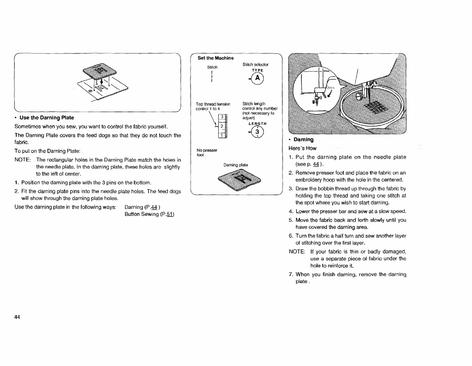 Darning | Kenmore Sewing Machine User Manual | Page 52 / 92