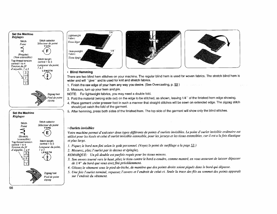 Blind hemming | Kenmore Sewing Machine User Manual | Page 64 / 92