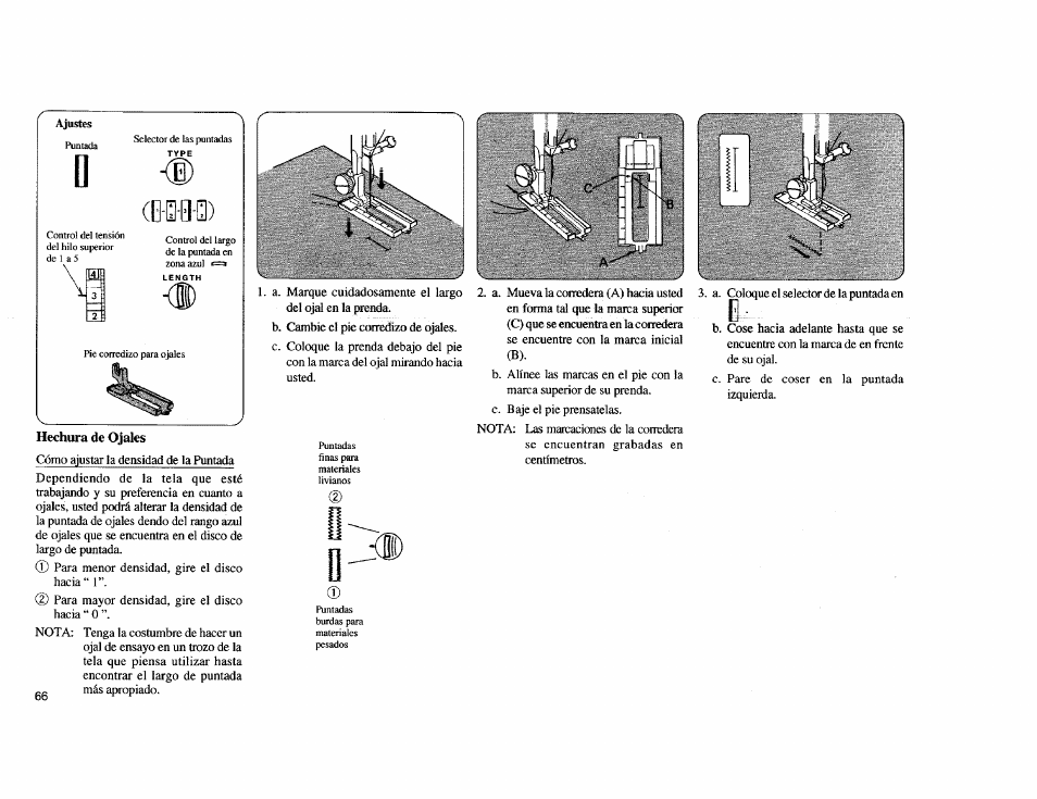 Hechura de ojales, Hechura de ojales -67 | Kenmore Sewing Machine User Manual | Page 74 / 92