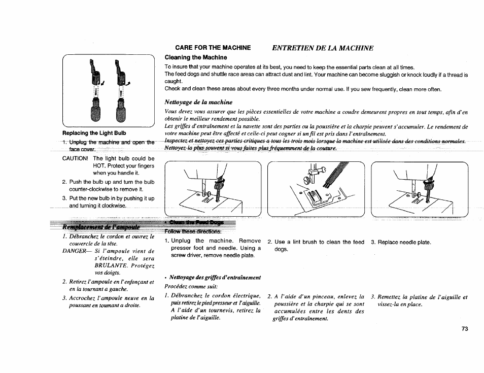 Entretien de la machine | Kenmore Sewing Machine User Manual | Page 81 / 92