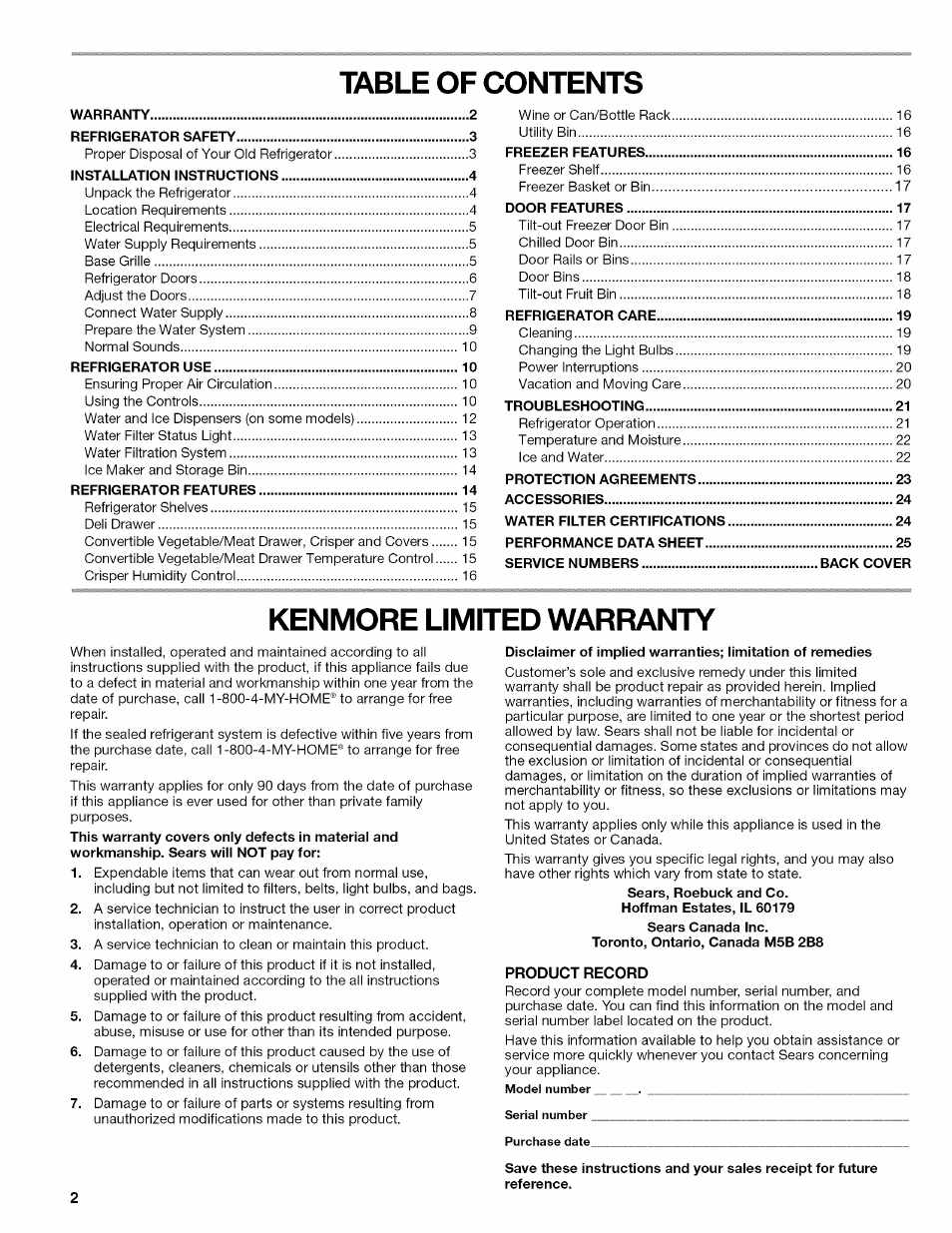 Kenmore ELITE W10215709A User Manual | Page 2 / 84