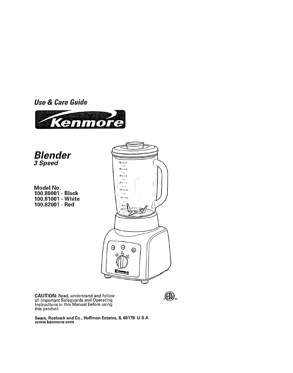 Kenmore 100.82001 User Manual | 8 pages