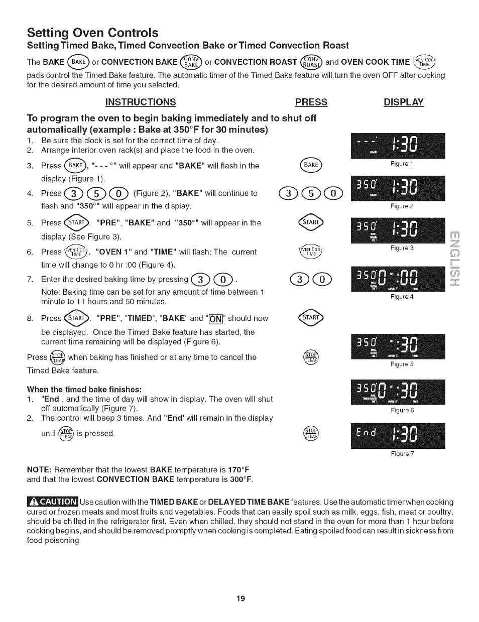 Instructions, Press, Display | Lu -uu, Is an, Cd cd, Setting oven controls | Kenmore 790.4906 User Manual | Page 19 / 34