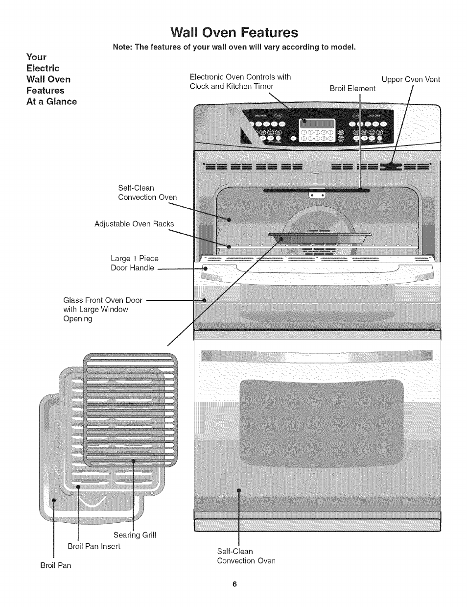 Wall oven features | Kenmore 790.4906 User Manual | Page 6 / 34