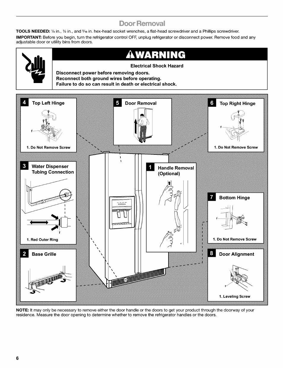 Electrical shock hazard, A warning | Kenmore 2220698 User Manual | Page 6 / 23