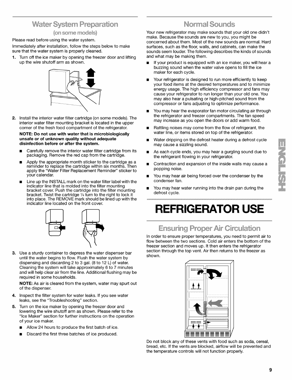 Refrigerator use | Kenmore 2220698 User Manual | Page 9 / 23