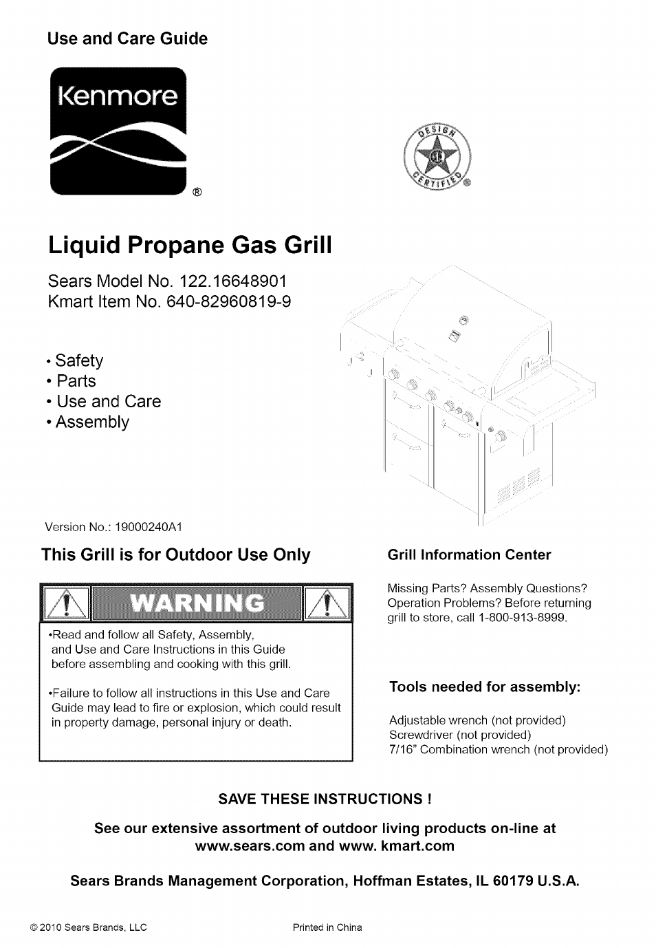 Kenmore 122.166489 User Manual | 19 pages