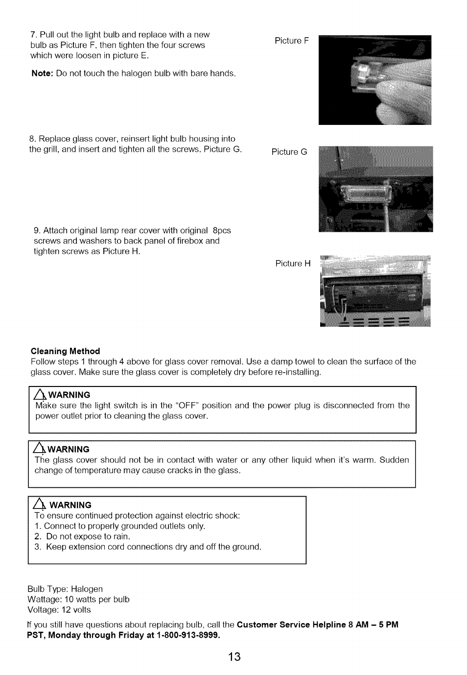 Cleaning method, A warning | Kenmore 122.166489 User Manual | Page 14 / 19