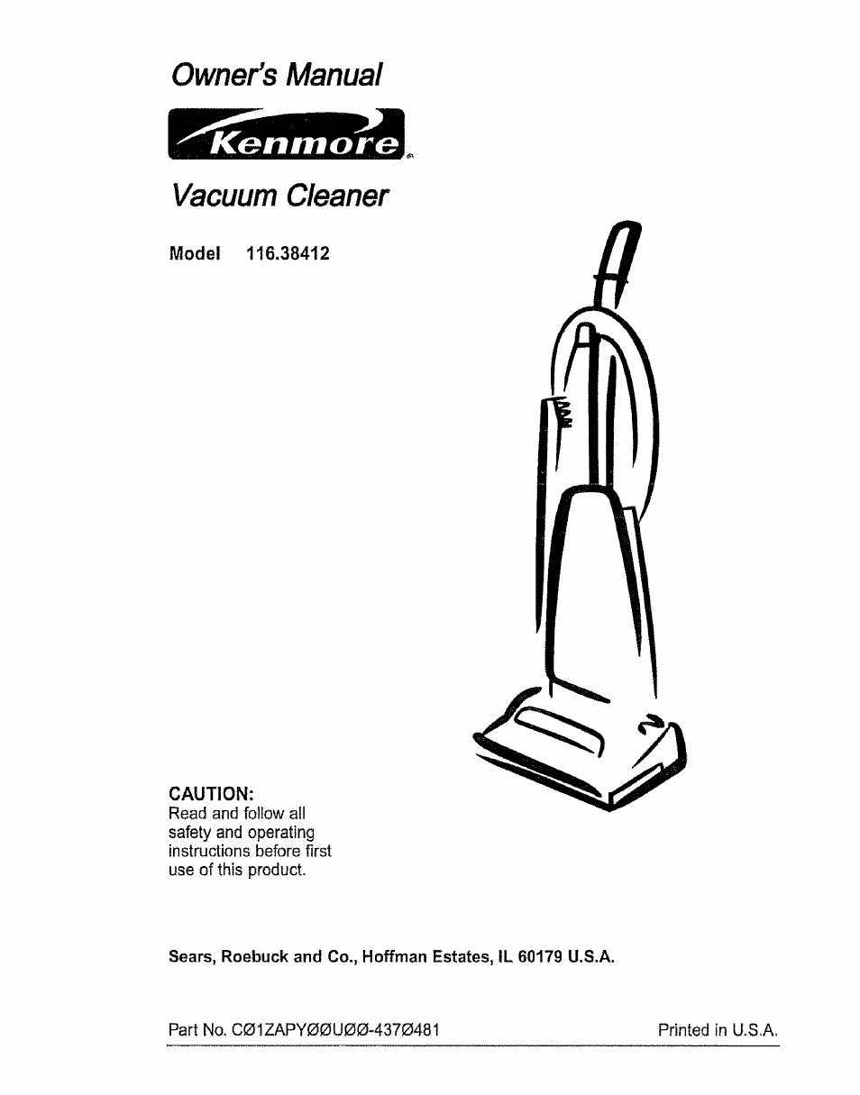 Kenmore 116.38412 User Manual | 46 pages