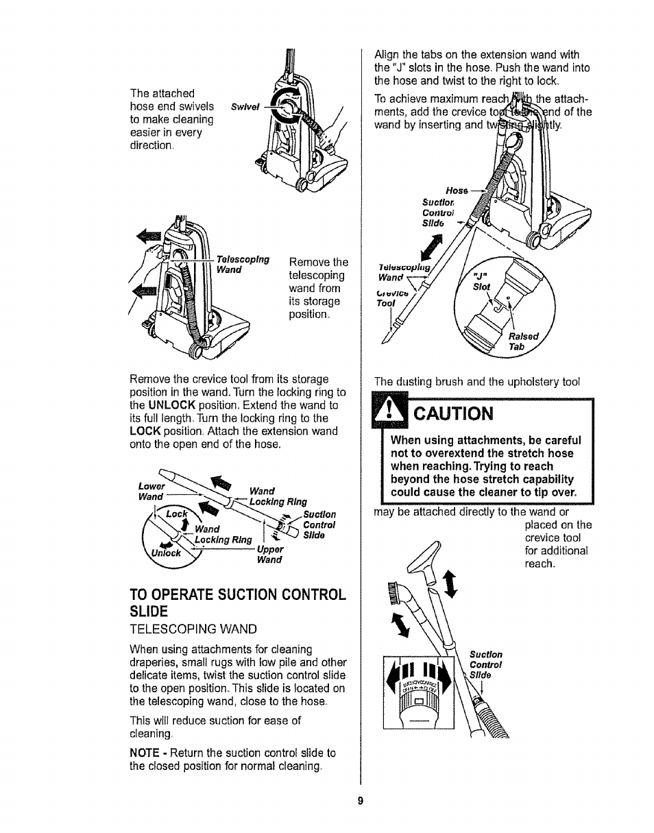 Caution | Kenmore 116.38412 User Manual | Page 9 / 46