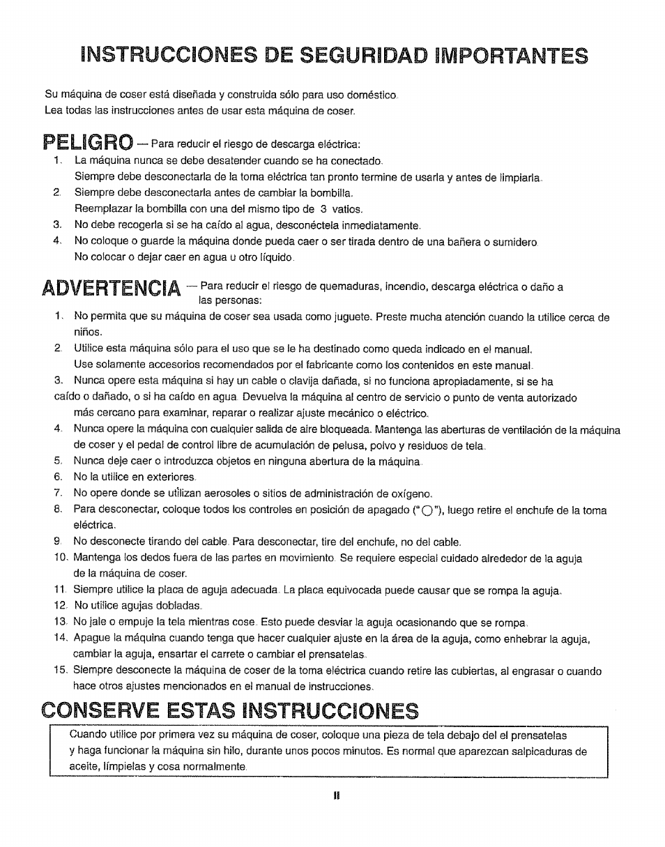 Instrucciones de seguridad importantes, Peligro, Advertencia | Conserve estas instrucciones | Kenmore 385.19365 User Manual | Page 3 / 139