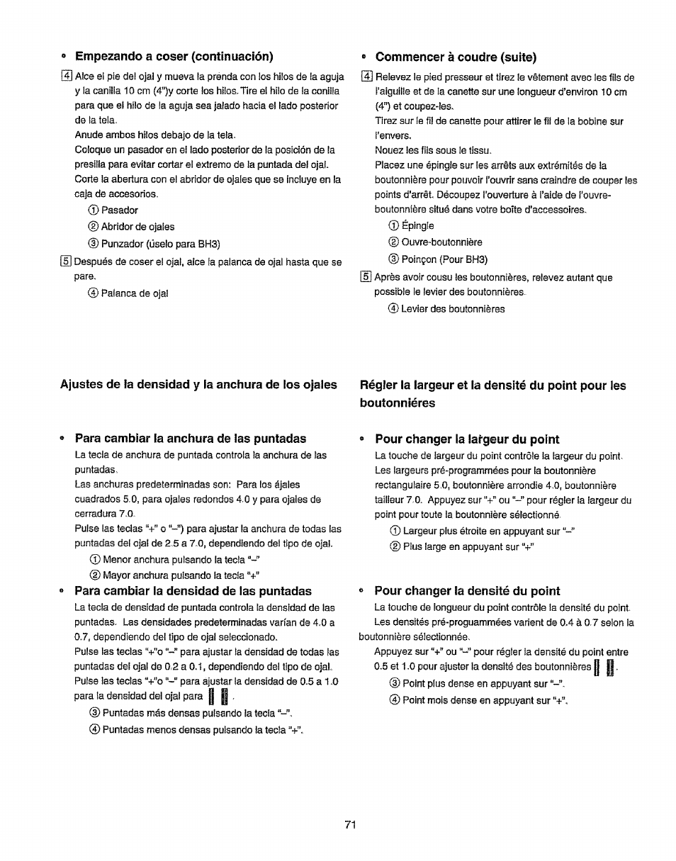 Pour changer la tatgeur du point, 6 pour changer la densité du point | Kenmore 385.19365 User Manual | Page 82 / 139