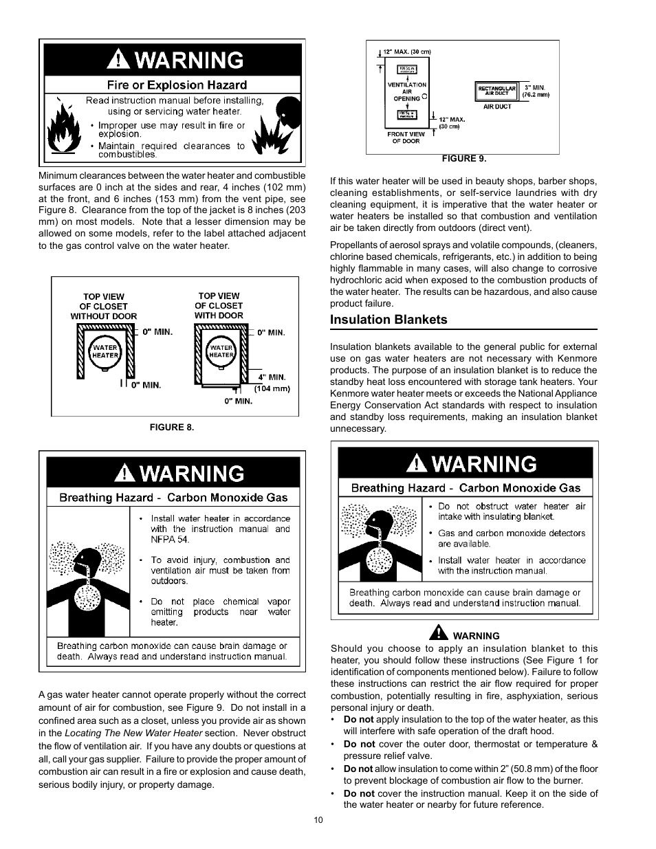 Insulation blankets | Kenmore POWER MISER 153.33066 User Manual | Page 10 / 32