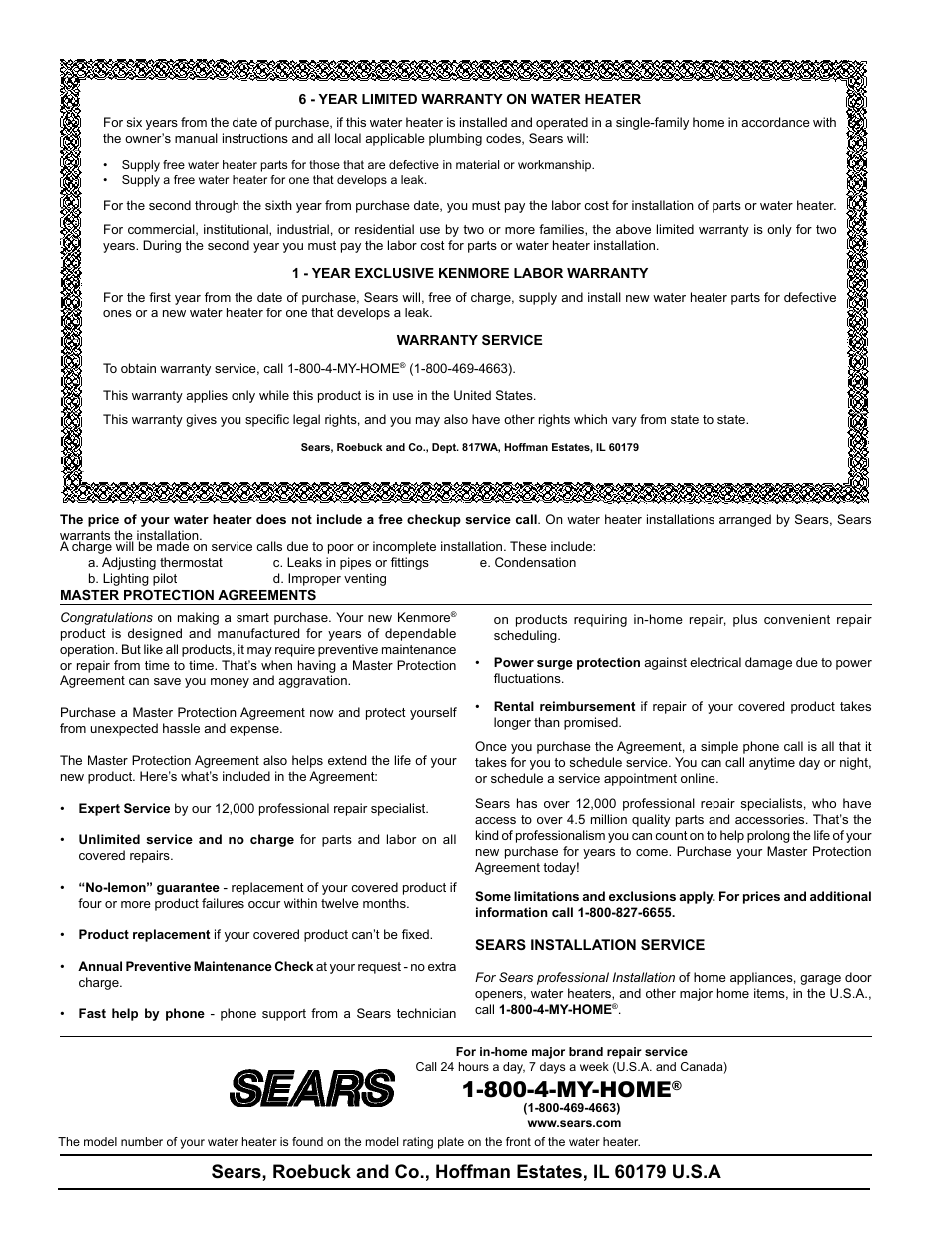 800-4-my-home | Kenmore POWER MISER 153.33066 User Manual | Page 32 / 32