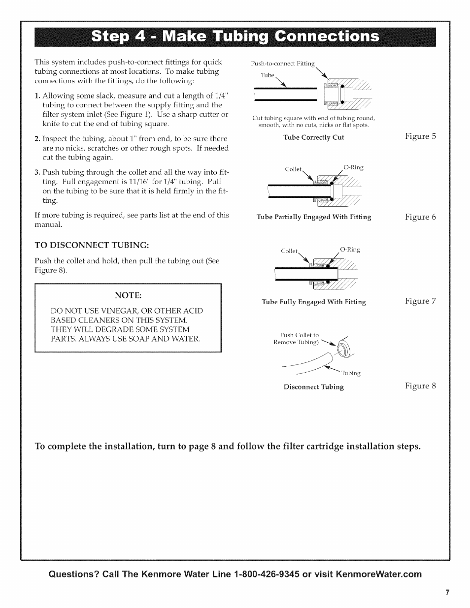 Step 4 - make tubing connections | Kenmore 625.38454 User Manual | Page 7 / 12