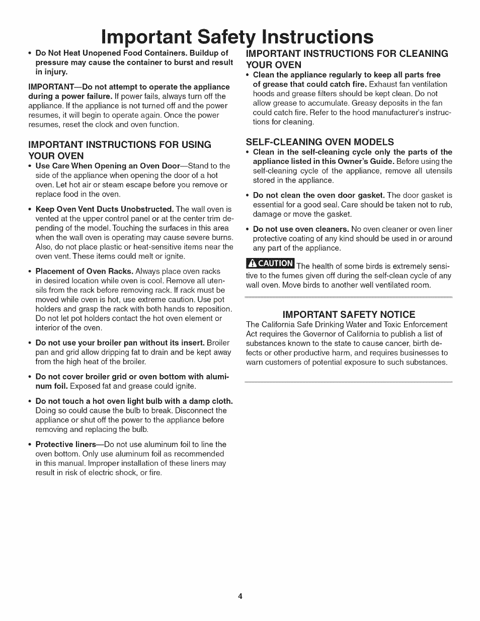 Important safety instructions | Kenmore 790. 4045 User Manual | Page 4 / 22